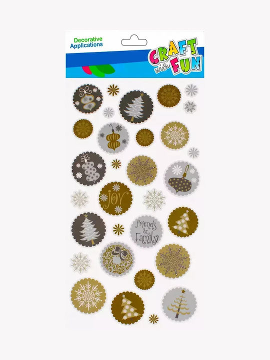 Craft with Fun Χριστουγεννιάτικα Αυτοκόλλητα με Σχέδιο Νιφάδων 37τμχ