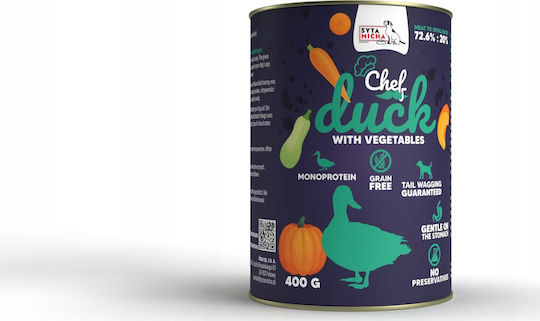 Syta Micha Wet Food Dogs in Cans with Duck and Vegetables Grain-Free & Gluten-Free 400gr