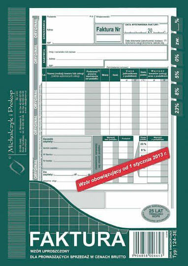D Fakt.vat Din Brut A5 2skl 124-3e Invoice Printing