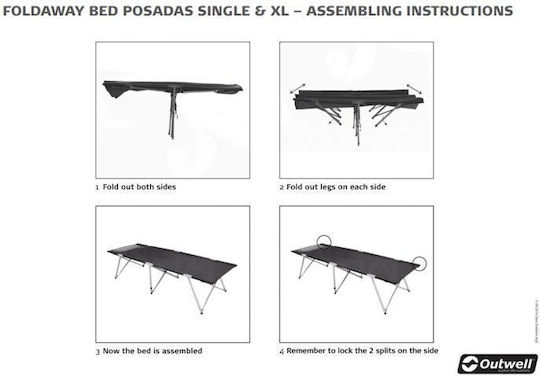 Posadas Folding Bed/Campaign Single Black