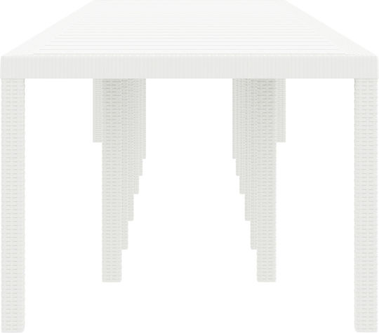 Τραπέζι Εξωτερικού Χώρου Rattan Λευκό 400x100x73εκ.
