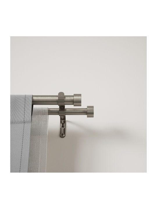 Umbra Metallic Curtain Pole Cappa Double with Rod Diameter 25mm Length 168cm Nickel