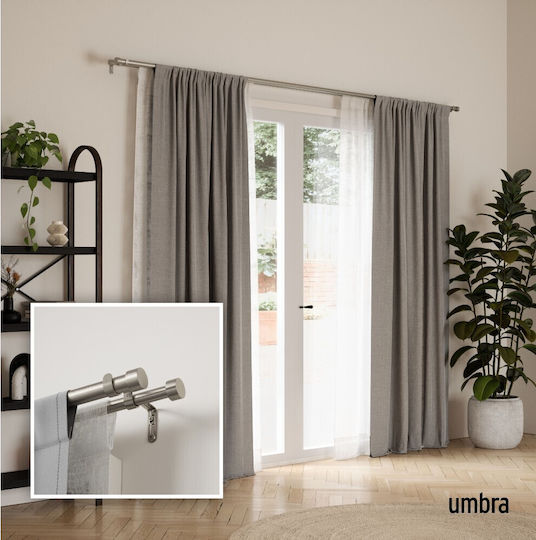 Umbra Μεταλλικό Κουρτινόξυλο Cappa Διπλό με Βέργα Φ25mm 168εκ. Nickel