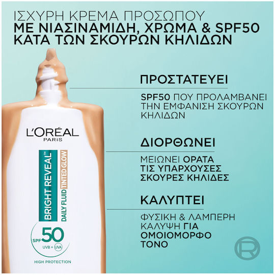 L'oreal Paris Promo Revitalift Filler Feuchtigkeitsspendende Tagescreme Hyaluronsäure Reparatur Volumen 50ml & Bright Reveal Spf50+ Mittlere Nuance Bronze Gegen Pigmentflecken 50ml
