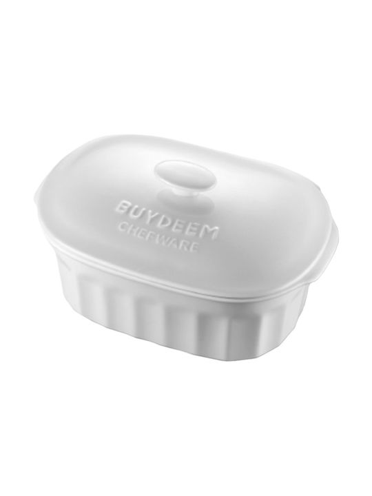 Buydeem Rectangular Heat-Resistant Cookware Ceramic with Lid 25x33.5cm