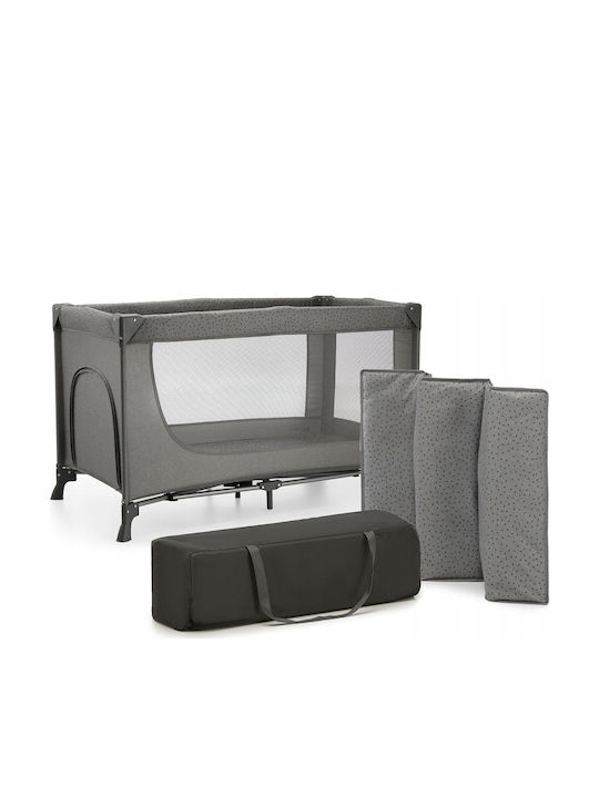 Kinderkraft Joy 2 Παρκοκρέβατο με Στρώμα Γκρι 129x69cm