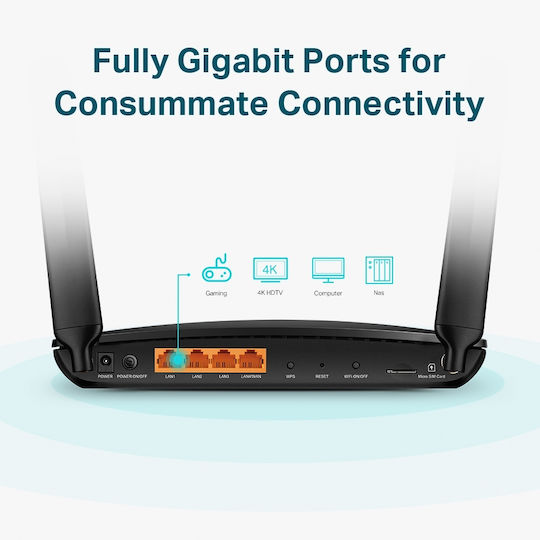 TP-LINK Archer MR600 v5 Wireless 4G Router Wi‑Fi 5 with 4 Ports
