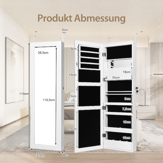 Costway Καθρέπτης Δαπέδου JV10820WH 26.5x110cm