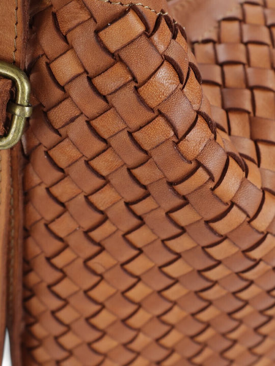 Damen Rucksack aus Leder in Tabakbraun