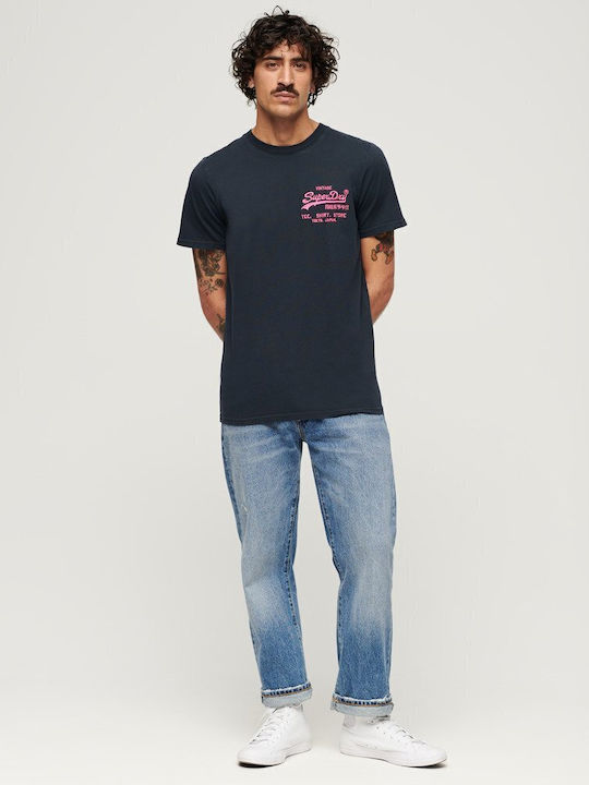 D2 Ovin Neon Vl T-shirt Navy Μπλε