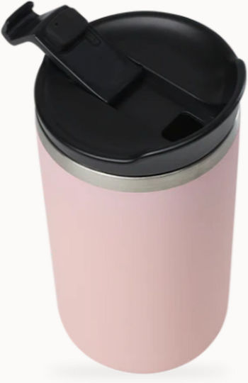 Qwetch Ποτήρι Θερμός Ανοξείδωτο BPA Free 350ml Qwetch Ροζ