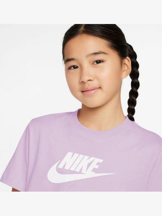 Παιδικό T-shirt Purple/white Sportswear Essentials