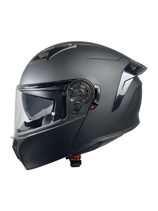Pilot Zero SV Black Matt Motorcycle Helmet Flip-Up ECE 22.06 1700gr with Sunvisor