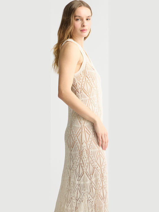 Summer Maxi Knitted Beige Dress