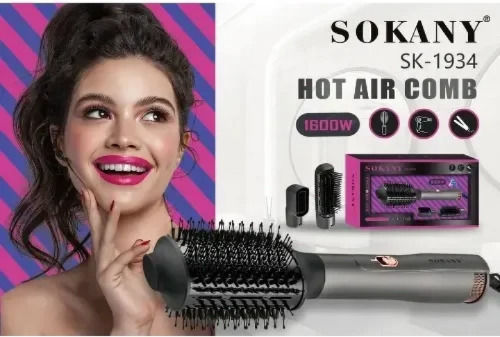 Sokany Electric Brush with Air for Straightening and Curls 1600W