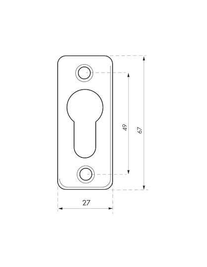 Cylinder Rosettes Rectangular 2 Pieces White Thirard 00090334
