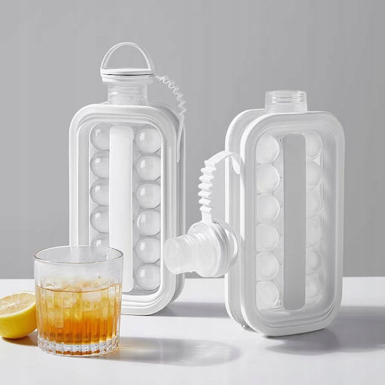 Formă De Gheață Rotundă Din Plastic Cu Capac Albă