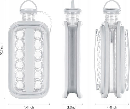 Formă De Gheață Rotundă Din Plastic Cu Capac Albă