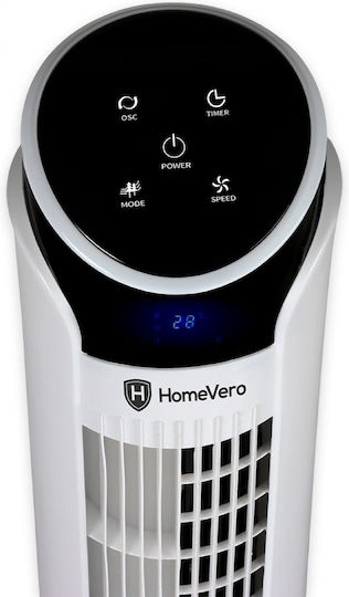 HomeVero Ανεμιστήρας Πύργος 45W με Τηλεχειριστήριο Λευκός