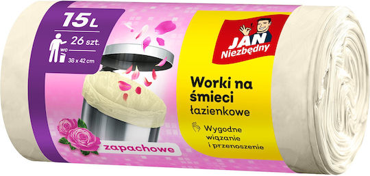 Jan Niezbędny Trash Bags Capacity 15lt with Drawstring 25pcs White