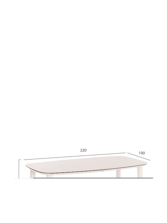 Dosun Tisch Speisesaal Cream 220x100x75cm