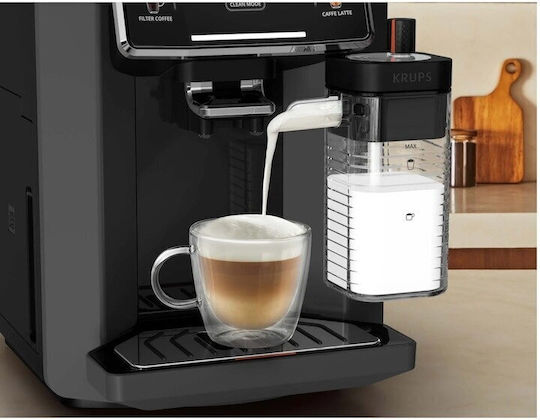 Krups Sensation Автоматична Еспресо Кафемашина 1450W Налягане 15bar за Капучино с Мелачка Черна EA912HF0