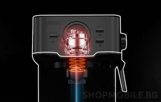Hibrew H5 Μηχανή Espresso 1050W Πίεσης 20bar Ασημί