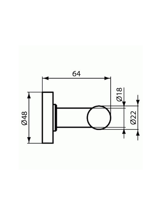 Ideal Standard Iom Άγκιστρο Μπάνιου Διπλό με Βίδες Ασημί