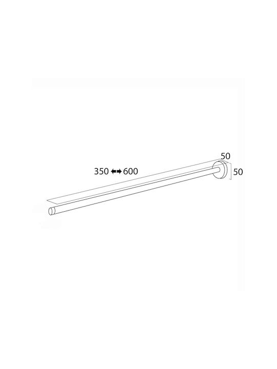 TIGER Double Wall-Mounted Bathroom Rail ​35x5cm Inox Silver