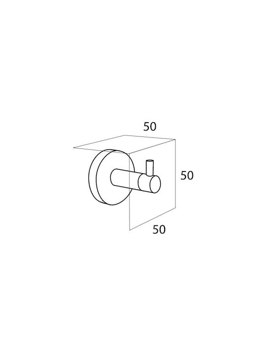 TIGER Άγκιστρο Μπάνιου Μονό με Βίδες ​5x5cm Inox Μαύρο