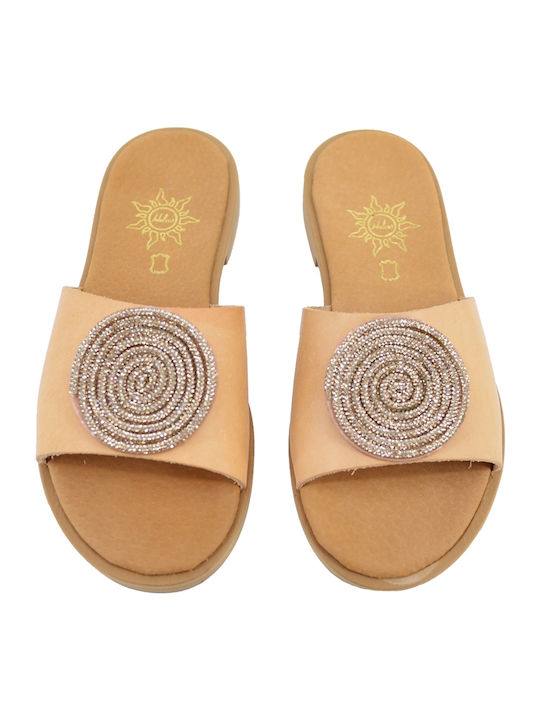 Sandale Casual Damă Din Piele Natural/Bej Peach