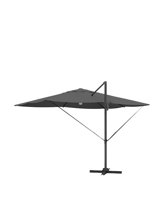 Umbrelă Suspendată Din Aluminiu Gri 2.2x2.2m