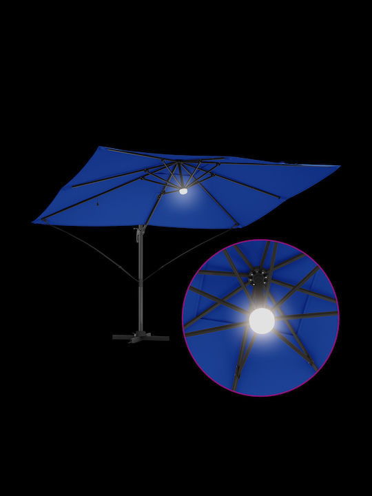Hängender Rundschreiben Aluminium Gartenschirm Blau F2.5xH2.65m