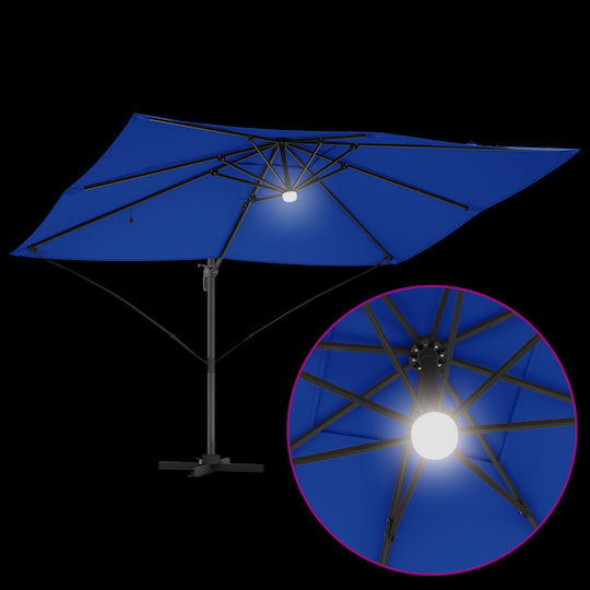 Hängender Rundschreiben Aluminium Gartenschirm Blau F2.5xH2.65m