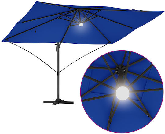 Hängender Rundschreiben Aluminium Gartenschirm Blau F2.5xH2.65m