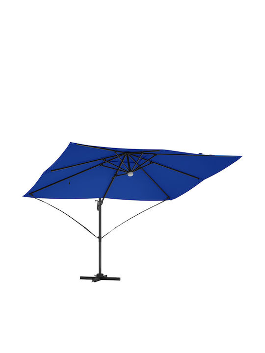 Hängender Rundschreiben Aluminium Gartenschirm Blau F2.5xH2.65m
