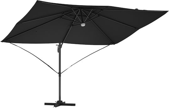 Hängender Aluminium-Garten- und Terrassen-Sonnenschirm Schwarz 2,2x2,2xHöhe 2,65m