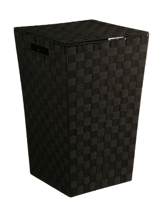 Atmosphera Καλάθι Απλύτων Υφασμάτινο 50lt με Καπάκι 33x33x53cm Μαύρο
