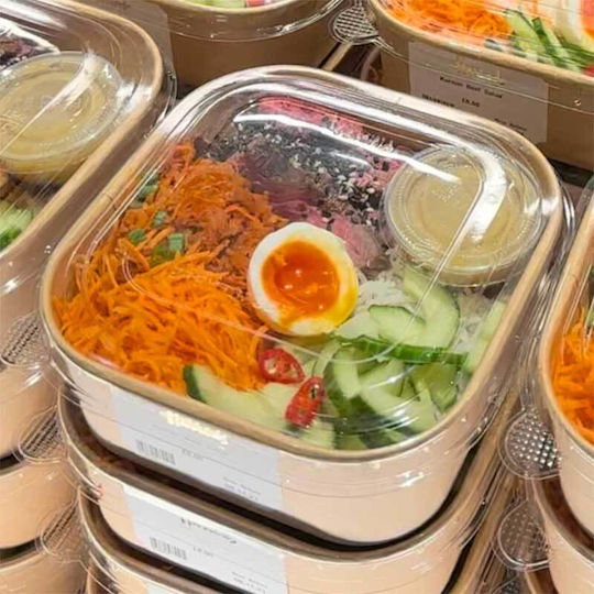 Pet Container Lid Food Kraft Square 500ml-50pcs