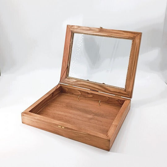 Korres Craft Tabletop Rectangle Wedding Crown Case / Photo Frame Wooden Gold 26.5x33cm