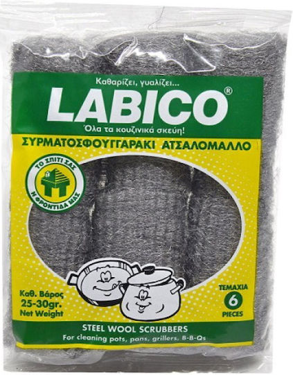 Labico Set Bureți De Bucătărie Tip Utilizare Generală Argintii 6 Bucăți