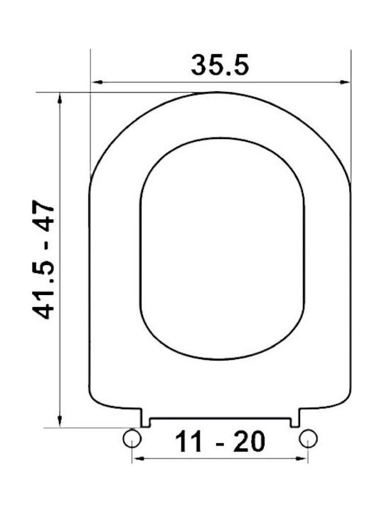 Elvit 0016 Capac WC din plastic 35.3x35.5cm Bej