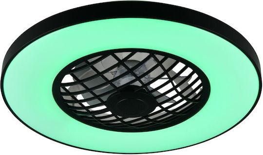 Trio Lighting Linköping Plafonieră 59cm cu Lentile de Mărire Neagră