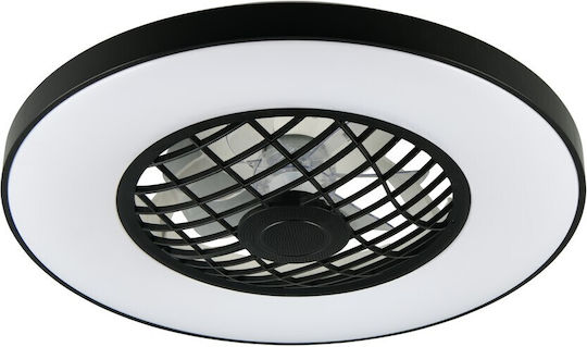Trio Lighting Linköping Plafonieră 59cm cu Lentile de Mărire Neagră