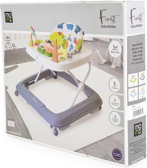 Moni Baby Walker with Music for 6+ Months Green