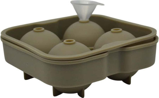Ankor Ice Cube Mold Round Silicone 4 Slots Brown 847082