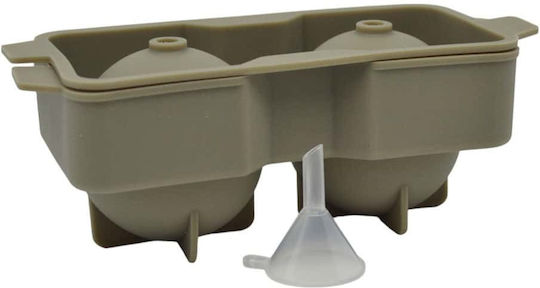 Ankor Ankor Round Silicone Ice Cube Tray with 2 Slots Brown 847051