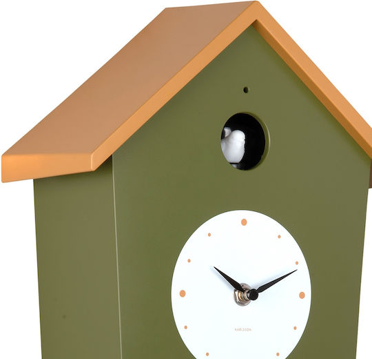 Karlsson Wall Clock With Pendulum Green 23x35cm