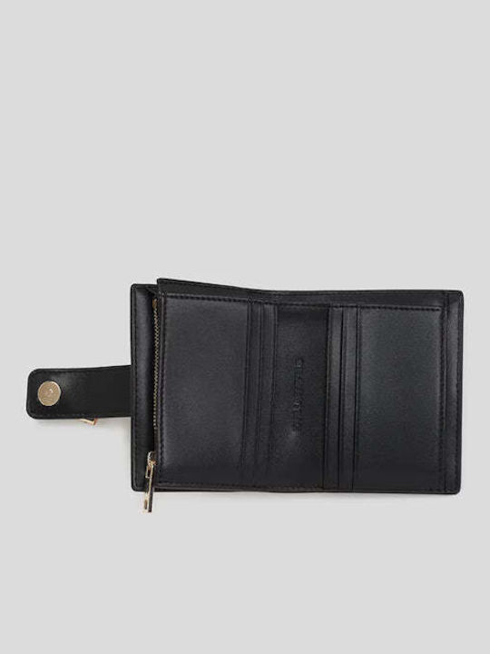 Klein Leder Damen Geldbörse Klassisch Schwarz
