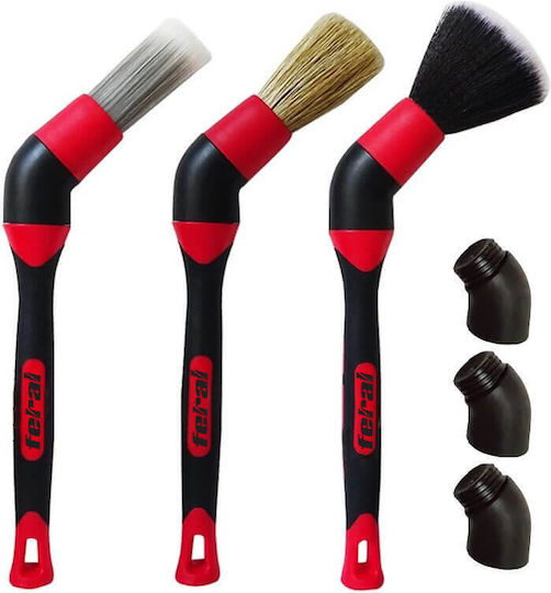Feral Cleaning Brushes for Interior Plastics - Dashboard Car 3pcs